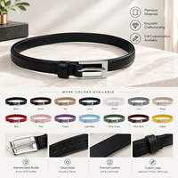 Ceinture décontractée noire en PU pour femme avec boucle en alliage et logo personnalisé, longueur et largeur ajustables, boucle à ardillon OEM/ODM