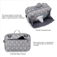 Sac de poussette personnalisé le plus vendu, sac de rangement portable pour poussette, sacs de transport étanches pour poussette avec haute visibilité