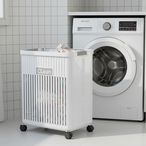 Cesto per Bucato Pieghevole Multifunzionale in Plastica per Lavanderia e Bagno - Product Image 1