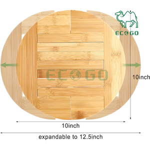 Alfombrilla extensible de 10 pulgadas a 12,5 pulgadas, paquete de 2 salvamanteles de bambú, platos calientes, cuencos, platos - Product Image 1