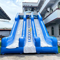 Toboggan aquatique gonflable en PVC robuste avec piscine, combo château gonflable commercial, parc aquatique pour enfants, divertissement en plein air