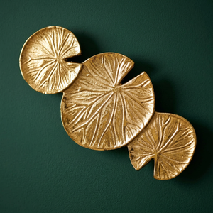 Table Perfection Gold Plated Leaf <b>Decorative</b> Tray Bohemian Style Plant Pattern Irregular Shape Single Piece Accent <b>Decor</b> - Product Image 3