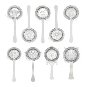 Unique Modeling Stainless 304 Cocktail Bar Strainer Bartending Tool Wine Ice Filter Customizable Hawthorn Cocktail Strainer