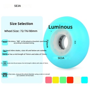 Roues de patins à roulettes <span class=keywords><strong>SEBA</strong></span>, roues de patins en ligne, roues LED lumineuses, roues lumineuses, PU haute élasticité résistant à l'usure - Product Image 1