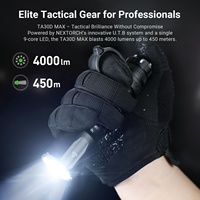 Lampe torche tactique NEXTORCH TA30D MAX 4000 lumens avec étui de tirage rapide V55L, rechargeable, lampe de service LED 21700