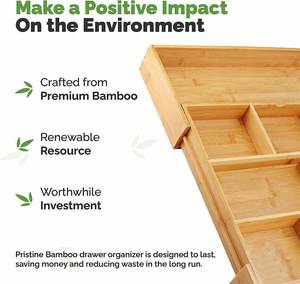 <b>Kitchen</b> Multi-Functional Bamboo <b>Kitchen</b> Drawer Organizer Adjustable Bamboo Silverware Organizer - Product Image 4
