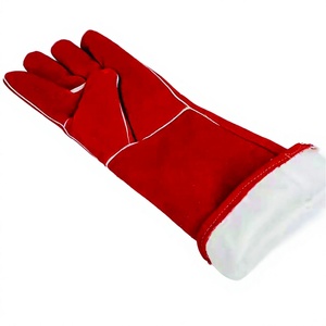 Gants de sécurité en polyéthylène rouge résistants à la chaleur, manchette de 25,5 cm, durables, antidérapants, respirants, flexibles, protection au travail, 7 oz, personnalisables - Product Image 2