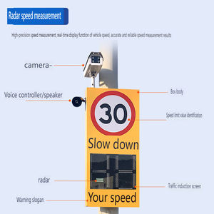لافتة سرعة رادارية LED تعمل بالطاقة الشمسية مع كاميرا وشاشة ألومنيوم ثلاثية الأرقام للتحذير المروري وشبكة واي فاي وتغذية راجعة ديناميكية وكاشف للسيارات 18 - Product Image 3