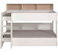 Lit superposé moderne en bois massif, entièrement blanc, écologique, gain de place, pour adultes et enfants, utilisation en chambre à coucher