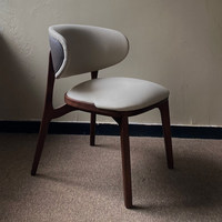 Chaise de salle à manger haut de gamme Degas en cuir véritable et bois massif, style italien antique, en frêne blanc, mobilier de maison de style vintage