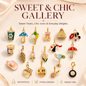Galería Sweet & Chic | Colgantes con Dije de Acero Inoxidable Chapado en PVD de 18K <span class=keywords><strong>para</strong></span> Creación de Joyería DIY | Duraderos, Impermeables e Hipoalergénicos - Product Image 1