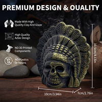 Sifflet en poterie blanche Crâne effrayant, gadget anti-stress, ocarina aux sons étranges, sifflet de la mort aztèque fantomatique, nouveauté d'Halloween