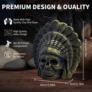 Gruseliger Totenkopf aus weißer Keramik – Stressabbau-Gadget, seltsam klingende Okarina, geisterhafte Azteken-Todespfeife, Halloween-Neuheit - Product Image 6