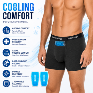 Hot <strong>Men</strong> <strong>Underwear</strong> Briefs Internal Pocket Cooling Oem Supply Boxers Zip Ice Testicles Sauna <strong>Pouch</strong> <strong>with</strong> Hidden Pockets <strong>Underwear</strong> - Product Image 1