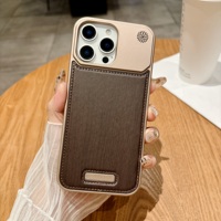 Coque de téléphone en cuir PU bois sans cadre nouveau Design magnétique antichoc Compatible avec pour iPhone 16 15 PRO max pour iPhone Plus