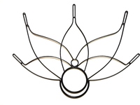 Éventail de feu en métal léger pour jonglerie, modèle Lotus moyen, avec cadre en acier