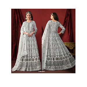 Venta al por mayor de vestido de fábrica pesado opaco Santoon Salwar Kameez Anarkali para bodas y fiestas de India - Product Image 1