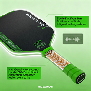 Palas <span class=keywords><strong>de</strong></span> Pickleball SELA BoomFoam <span class=keywords><strong>de</strong></span> Fibra <span class=keywords><strong>de</strong></span> Carbono T800 con Superficie <span class=keywords><strong>de</strong></span> Fricción Rugosa y Borde <span class=keywords><strong>de</strong></span> EVA GEN5 |   Logotipos Personalizados y Diseños Modernos - Product Image 4