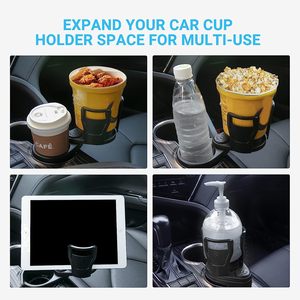 자동차용 듀얼 컵 홀더 익스팬더, 20 Oz용 360 회전 조절 가능한 베이스가 있는 2 in 1 다기능 자동차 컵 홀더 - Product Image 3