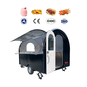 Chariot à crème glacée à double fenêtre Camion de restauration rapide avec chariot à hamburger de cuisine Remorque de nourriture de fruits de mer - Product Image 3