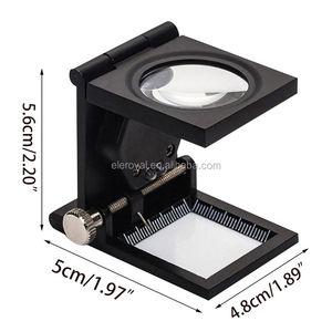 K9 Glass Lens Độ chính xác phóng đại công cụ 10x có thể gập lại magnifiers chiếu sáng Linen Tester với quy mô và đèn LED - Product Image 4