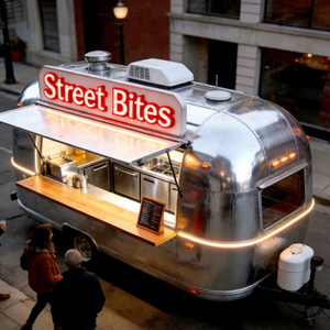 Remolque de Comida Móvil para Servicio de Catering en Aeropuertos, con Certificación DOT, CE, VIN, para Transporte de Pasajeros, Fabricado en Fibra de Vidrio y Aluminio, con Capacidad para Alimentos - Product Image 1