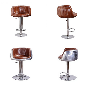 Hot Selling Aviation <strong>bar</strong> Chair Swivel Loft Industrial Aluminium <strong>Bar</strong> <strong>Stool</strong> Adjustable Lifting Luxury <strong>Leather</strong> for Club Chair - Product Image 4