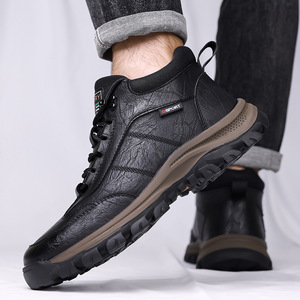 Botas de Nieve para Hombre, de Cuero Genuino, con Forro de Felpa, Suela de Goma Antideslizante, Entresuela de EVA y Punta Redonda - Product Image 4