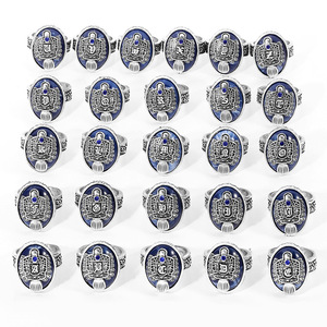26英文字母戒指吸血鬼日记蓝色宝石珠宝粉丝动漫可调戒指 - Product Image 2