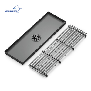 Aquacubic-Crépine de douche carrée de 4 pouces en acier inoxydable 304 pour salle de bain <span class=keywords><strong>ou</strong></span> hôtel-Forme linéaire - Product Image 4