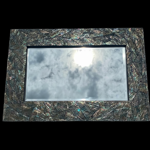 กระจกติดผนังทรงกลมลายเปลือกหอยเคลือบเงาแบบคลาสสิกสมัยใหม่ กระจกตกแต่งแบบแขวน รับผลิตแบบ OEM ODM ขายส่ง - Product Image 1