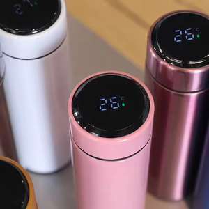 LED Smart Temperature Display Double-wall Vacuum <b>Flask</b> - Red 500ml Stainless Steel <b>Insulated</b> Bottle for Office Custom Logo - Product Image 2