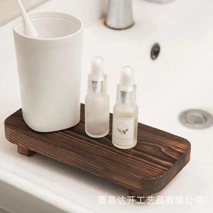 Porte-savon en bois rectangulaire au design minimaliste pour le rangement sous l'évier de la salle de bain, plateau à savon multifonctionnel avec support pour plantes - Product Image 5