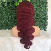 Perruque Lace Frontale HD Transparente 13x4, 20 Pouces, Cheveux Humains 100% Naturels, Ondulée 99J, Sans Colle, Pré-Pluckée, pour Femmes