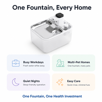 Fontaine à eau pour animaux de compagnie, distributeur automatique en acier inoxydable à circulation continue avec filtre, 3 modes pour chats et chiens, utilisation en intérieur