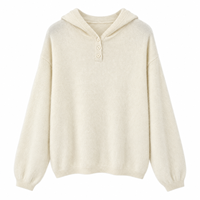 Pull à capuche en cachemire doux et moelleux de style coréen, tricoté, décontracté, adapté au travail, polyvalent