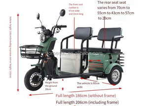 Tricycles électriques de haute qualité à vendre en 2025, scooter électrique à 3 roues 60v pour adultes, alimentation avec batterie au plomb-acide - Product Image 4