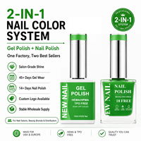 Produit de salon de manucure de haute qualité 15ml 2 en 1 Kit Set Collection Color Matching Hema Free TPO Free Nail Polish UV Gel