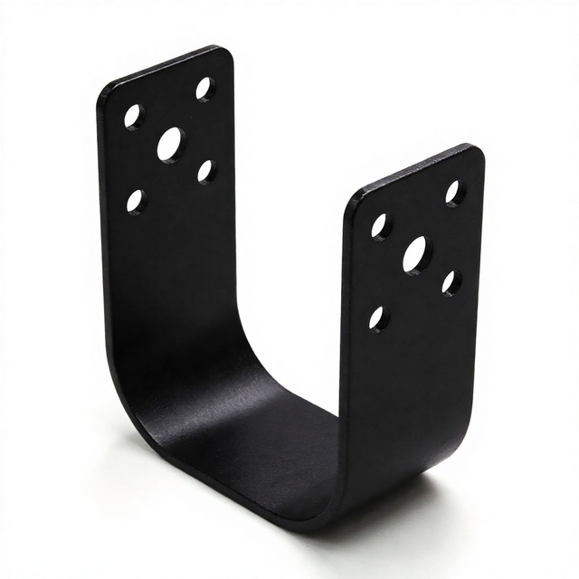 Custom Black Stamped Bracket With Electrophoretic Black Zinc Plating for Automation Jigs Robotics Framing and EV Battery Mounts