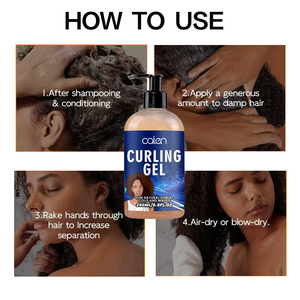 Oalen 250ml Marque privée Crème pour les <span class=keywords><strong>cheveux</strong></span> frisés Gel lissant biologique avec gelée coiffante hydratante à forte tenue - Product Image 3
