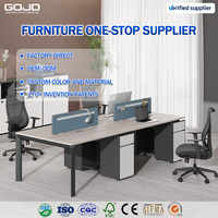 Table de travail modulaire 4 places GOJO OEM 2026 – Mobilier de bureau, bureau informatique, poste de travail pour personnel, usage bureau et étude