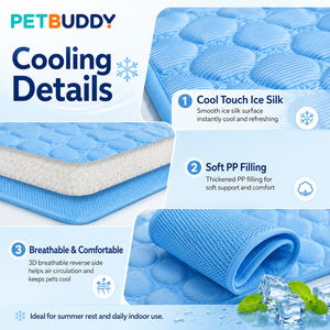 Stay Cool Summer Cooling Pet <b>Mat</b> Quilted Polyester Fiber Dog <b>Cat</b> Sleep Pad Crate Bed Blanket - Product Image 5