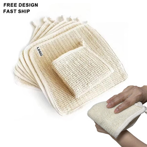 Custom Logo Clean Cloth Natural Sisal Washing Cloth Bathroom Towel Household Muli-Use Wipes Linen Hemp Cotton Cleaning <b>Washcloth</b> - Product Image 1