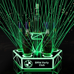 Hexagonal Laser <b>Light</b> Wine Presenter | 5-Bottle Diamond Luminous Stand for VIP Bottle Service - Product Image 2