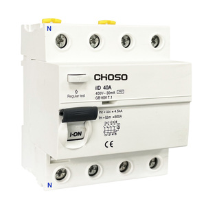 Disjoncteur miniature domestique CHOSO <span class=keywords><strong>ID</strong></span> 2P4P 32A40A63A RCBO 230V400V <span class=keywords><strong>30mA</strong></span> 4.5kA PA66 CE, montage sur rail DIN, courbe BCD C LI - Product Image 5