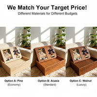 Boîte commémorative personnalisée en bois pour animaux de compagnie avec cadre photo et support de collier, vente en gros, cadeau souvenir pour cendres de chien et chat, directement de l'usine