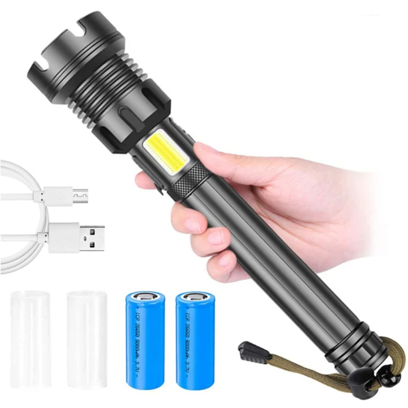Мощный светодиодный фонарик XHP90 P70, тактический белый фонарь с красным светом, 7 режимов, перезаряжаемый от USB