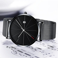Montre décontractée ultra-mince pour hommes et femmes de vente chaude sans seconde main, montre à quartz à échelle minimaliste