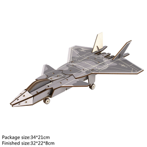 Atacado De Madeira Avião De Lutador Modelo Puzzle DIY <span class=keywords><strong>Aircraft</strong></span> 3D Jigsaw Crianças Brinquedos Presentes Artesanato - Product Image 5