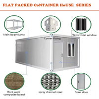 Maisons Conteneurs Modulaires Préfabriquées à Forfait Plat de Luxe, Détachables et Portables, de Style Moderne, Assemblage Facile, 10 pieds, 20 pieds, 40 pieds, pour Habitation